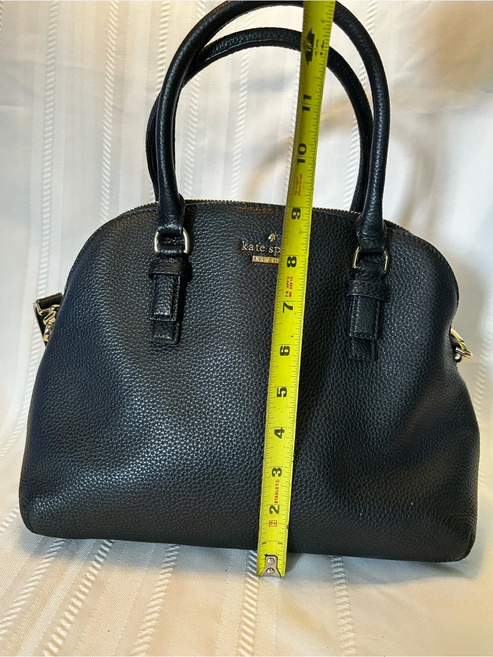 Kate Spade New York Jackson Street Lottie Satchel Purse Crossbody Black Leather